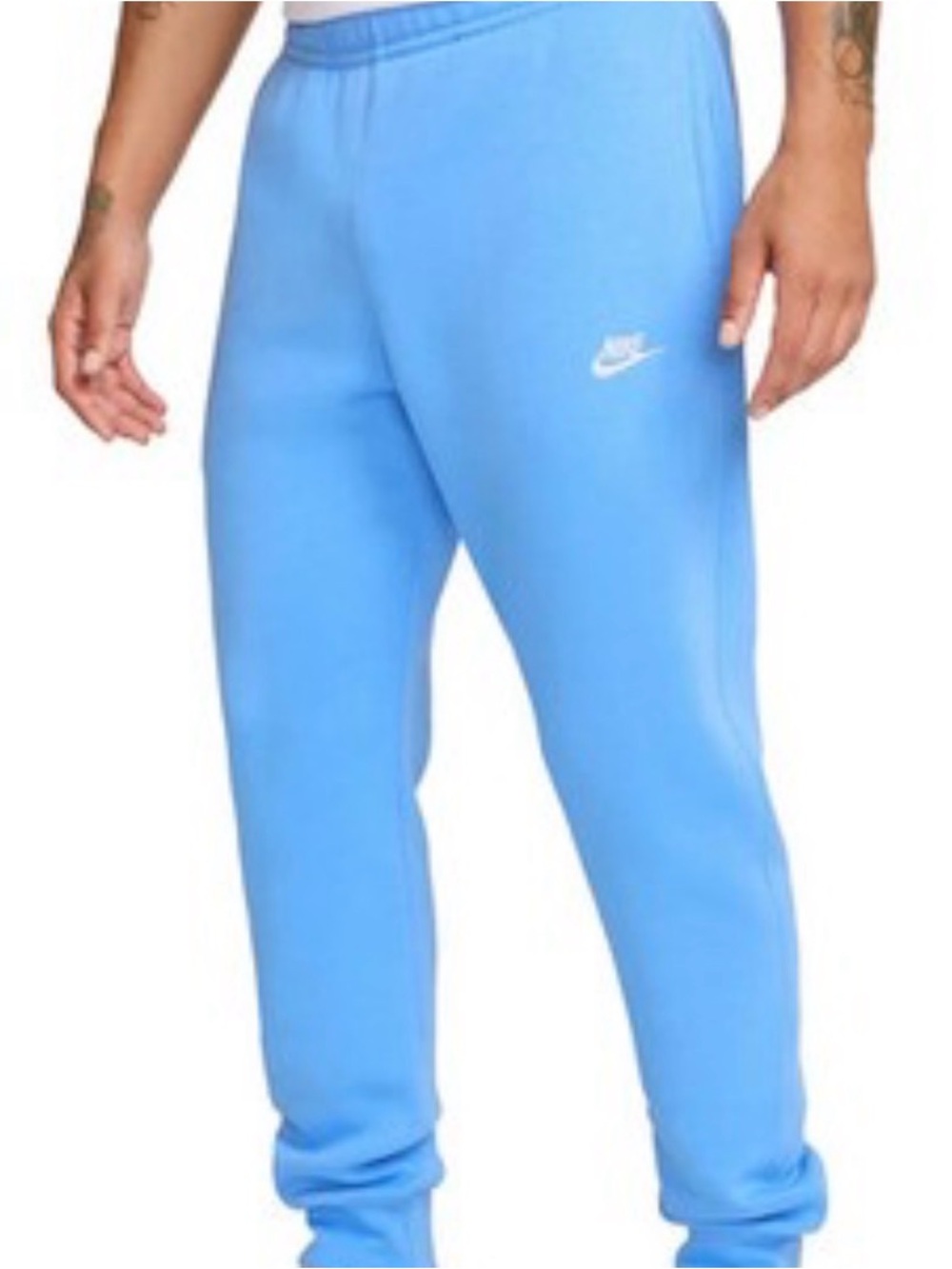 Nike Men's Sky Blue Club Fleece Joggers with White Swoosh. Sz S. NWT